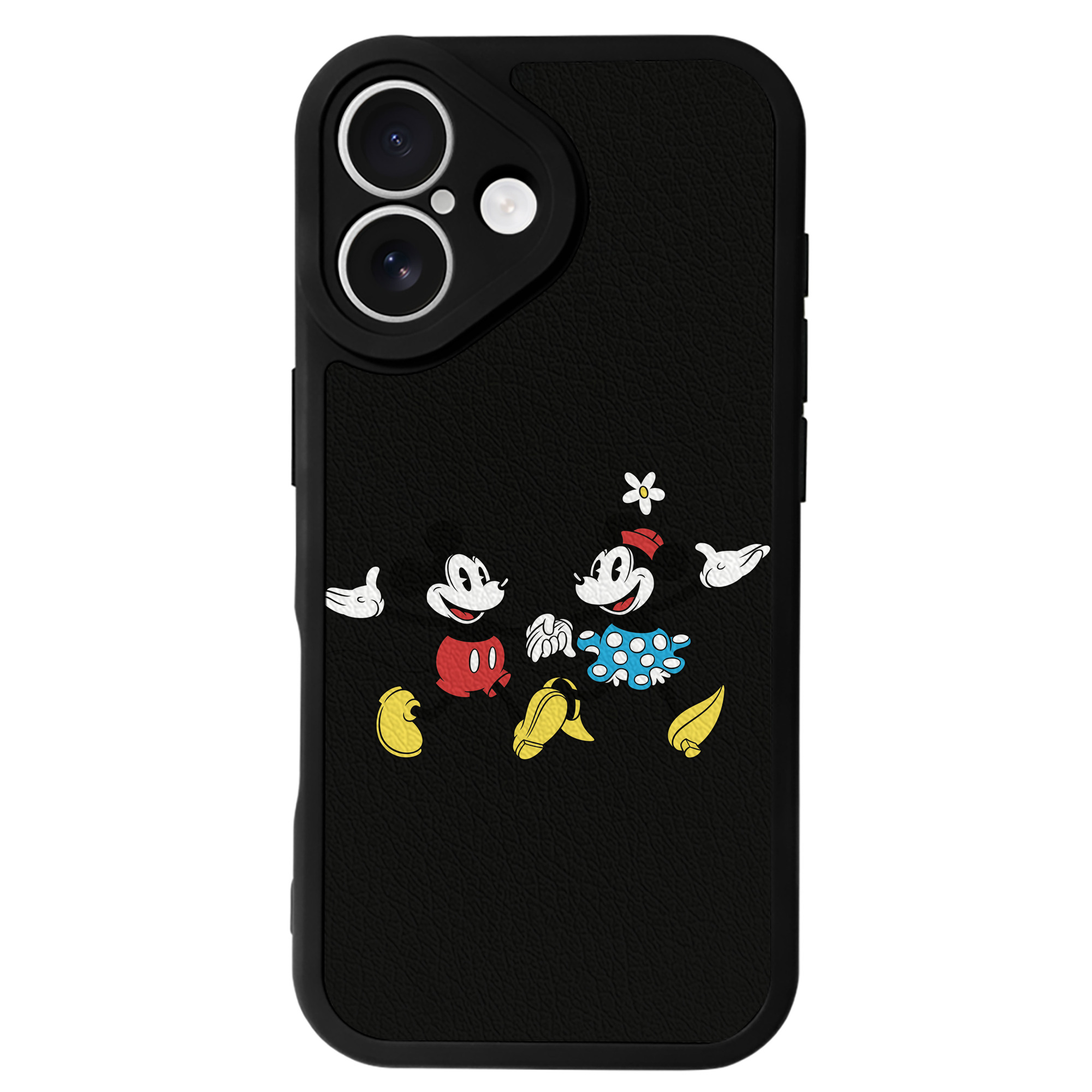 （画像用） ミッキーマウス Mickey Mouse 【iPhone 16シリーズ対応】シリコンスマホケース（レザー調） 材質：シリコン